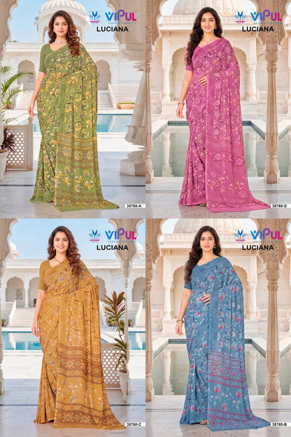 Luciana 0607 Vipul Weightless Sarees Wholesale Price