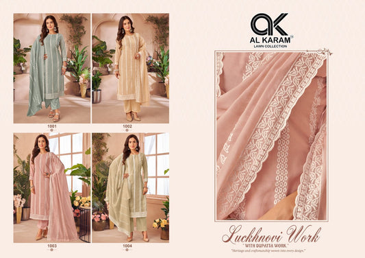 Luckhnowi Work Al Karam Cotton Karachi Salwar Suits Supplier