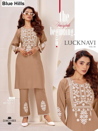 Lucknavi Vol 10 Blue Hills Rayon 14Kg Co Ord Set Wholesale Rate