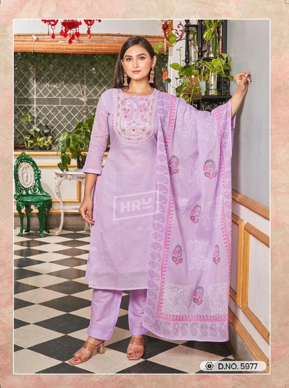 Lucknawi Suta Vol 4 Hru Cotton Mul Mul Readymade Pant Style Suits Exporter Gujarat