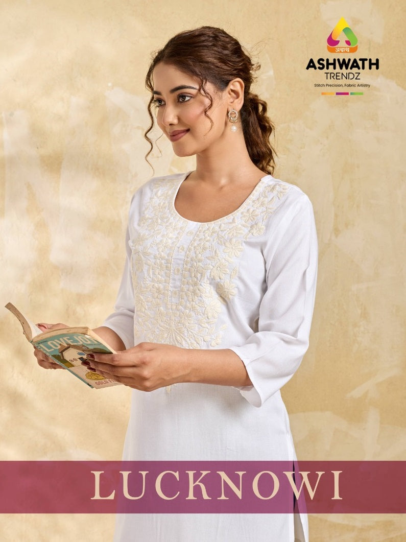 Lucknowi Ashwath Rayon Short Kurtis Exporter India
