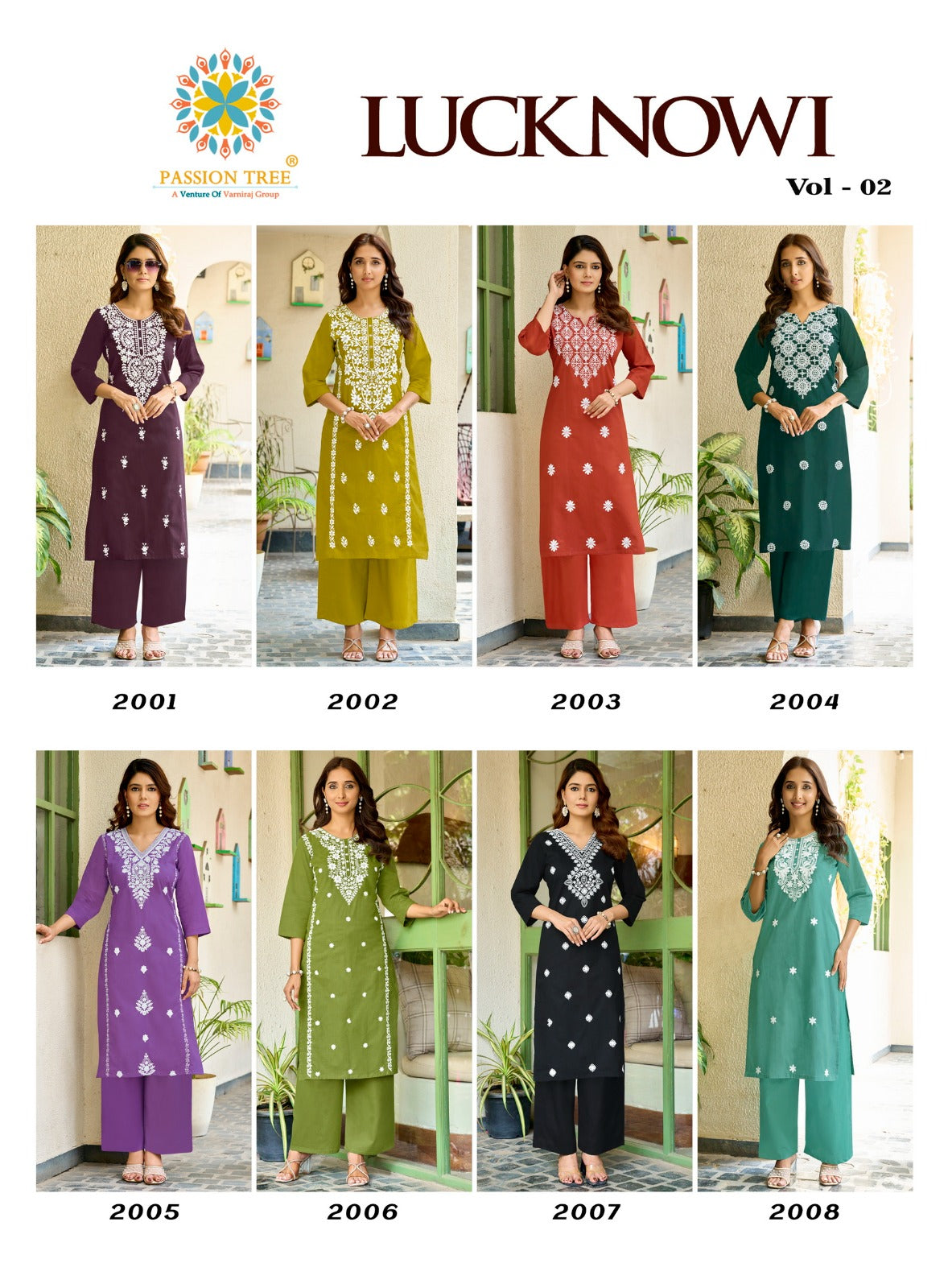 Lucknowi Vol 2 Passion Tree Dhabu Kurti Plazzo Set Wholesaler
