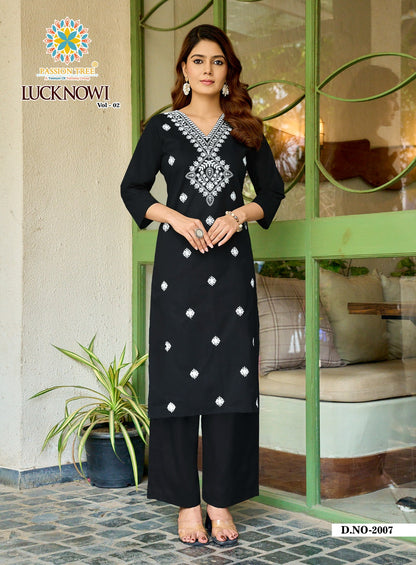 Lucknowi Vol 2 Passion Tree Dhabu Kurti Plazzo Set Wholesaler