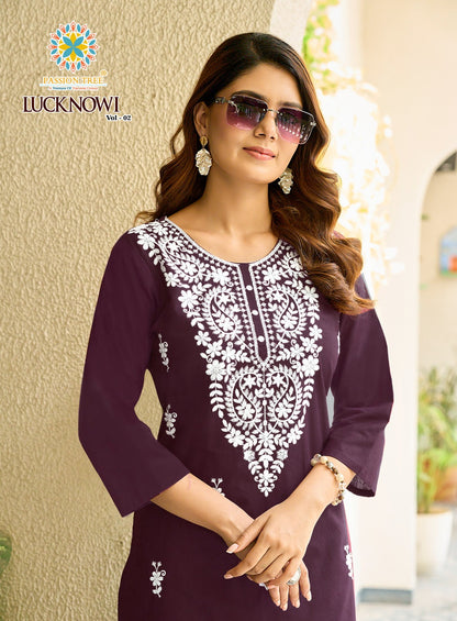 Lucknowi Vol 2 Passion Tree Dhabu Kurti Plazzo Set Wholesaler