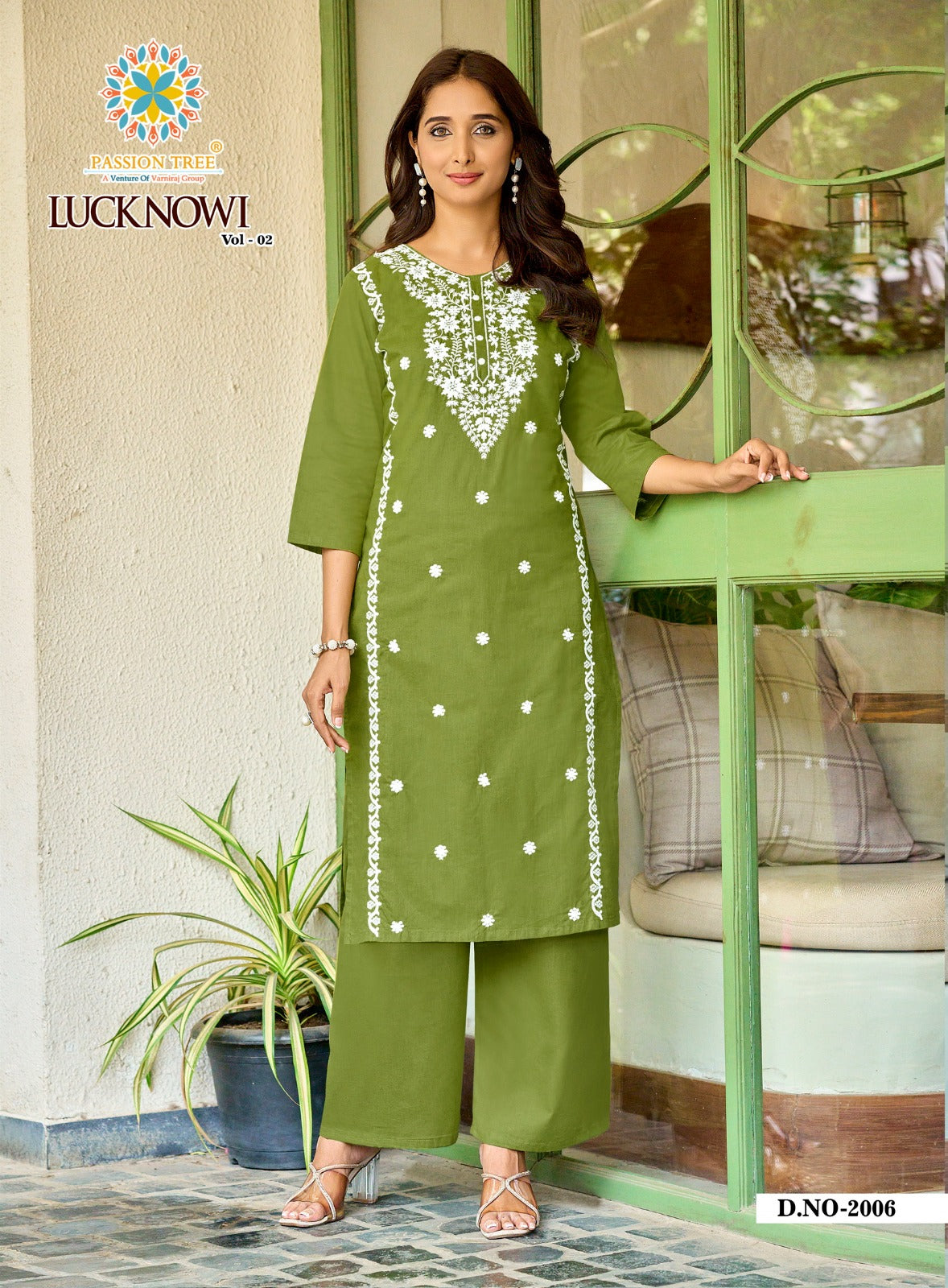 Lucknowi Vol 2 Passion Tree Dhabu Kurti Plazzo Set Wholesaler