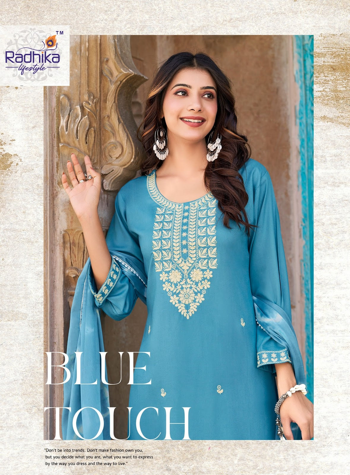 Lucknowi Vol 2 Radhika Lifestyle Liva Reyon Readymade Pant Style Suits Manufacturer Gujarat