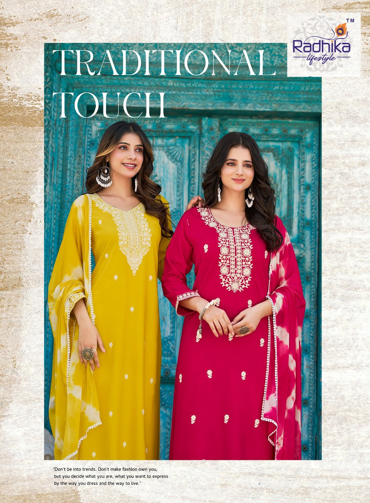 Lucknowi Vol 2 Radhika Lifestyle Liva Reyon Readymade Pant Style Suits Manufacturer Gujarat