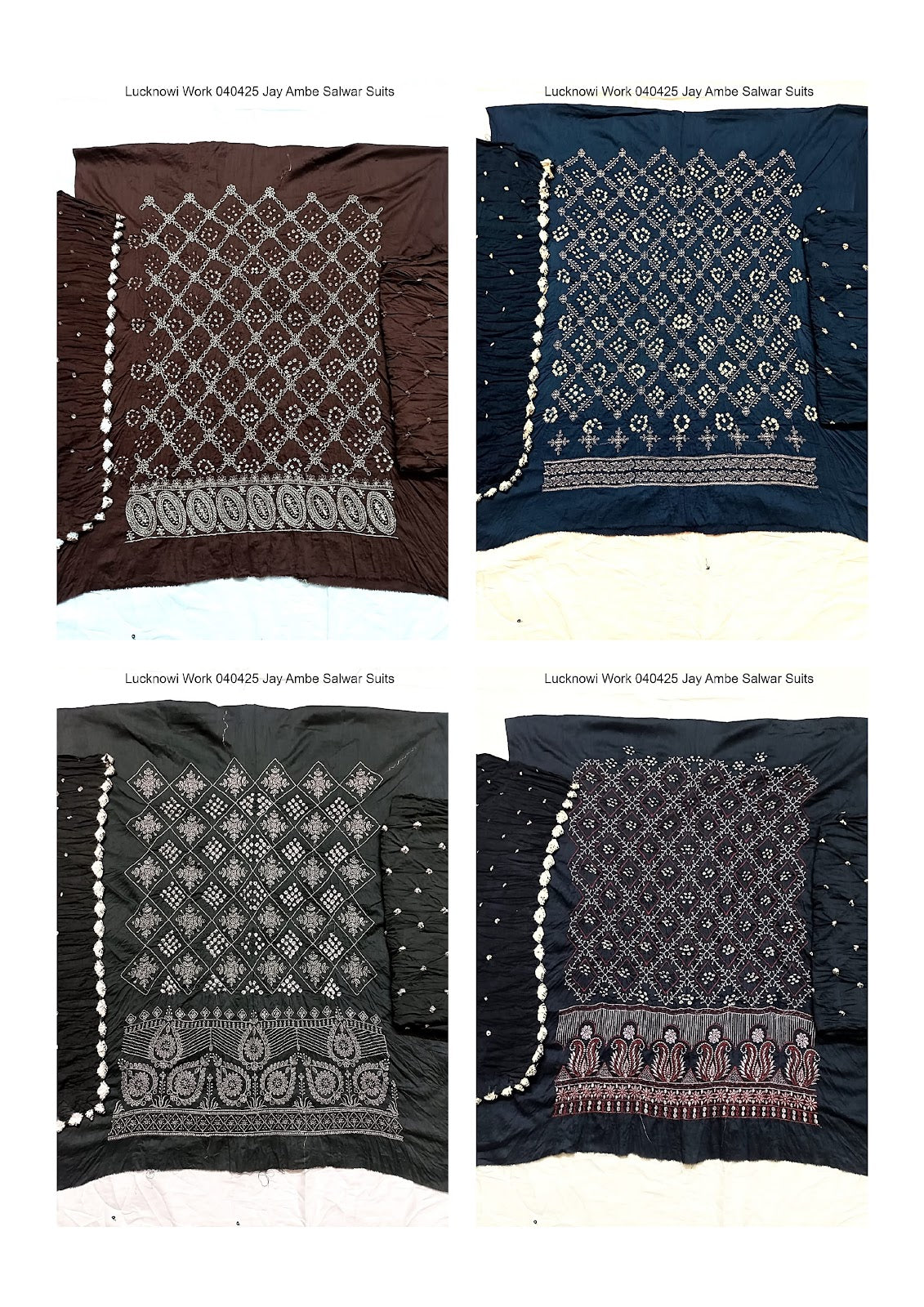 Lucknowi Work 040425 Jay Ambe Salwar Suits Exporter India