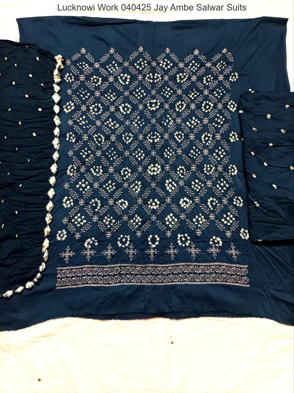Lucknowi Work 040425 Jay Ambe Salwar Suits Exporter India