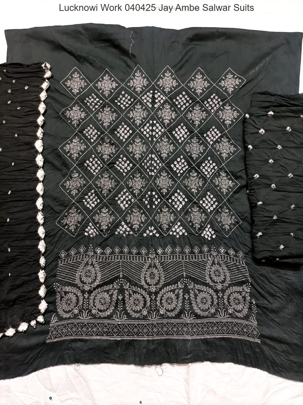 Lucknowi Work 040425 Jay Ambe Salwar Suits Exporter India