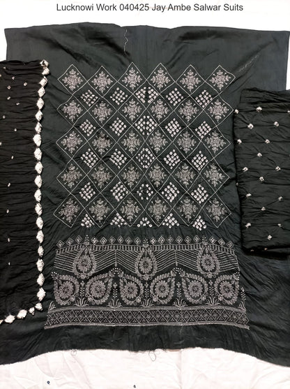 Lucknowi Work 040425 Jay Ambe Salwar Suits Exporter India