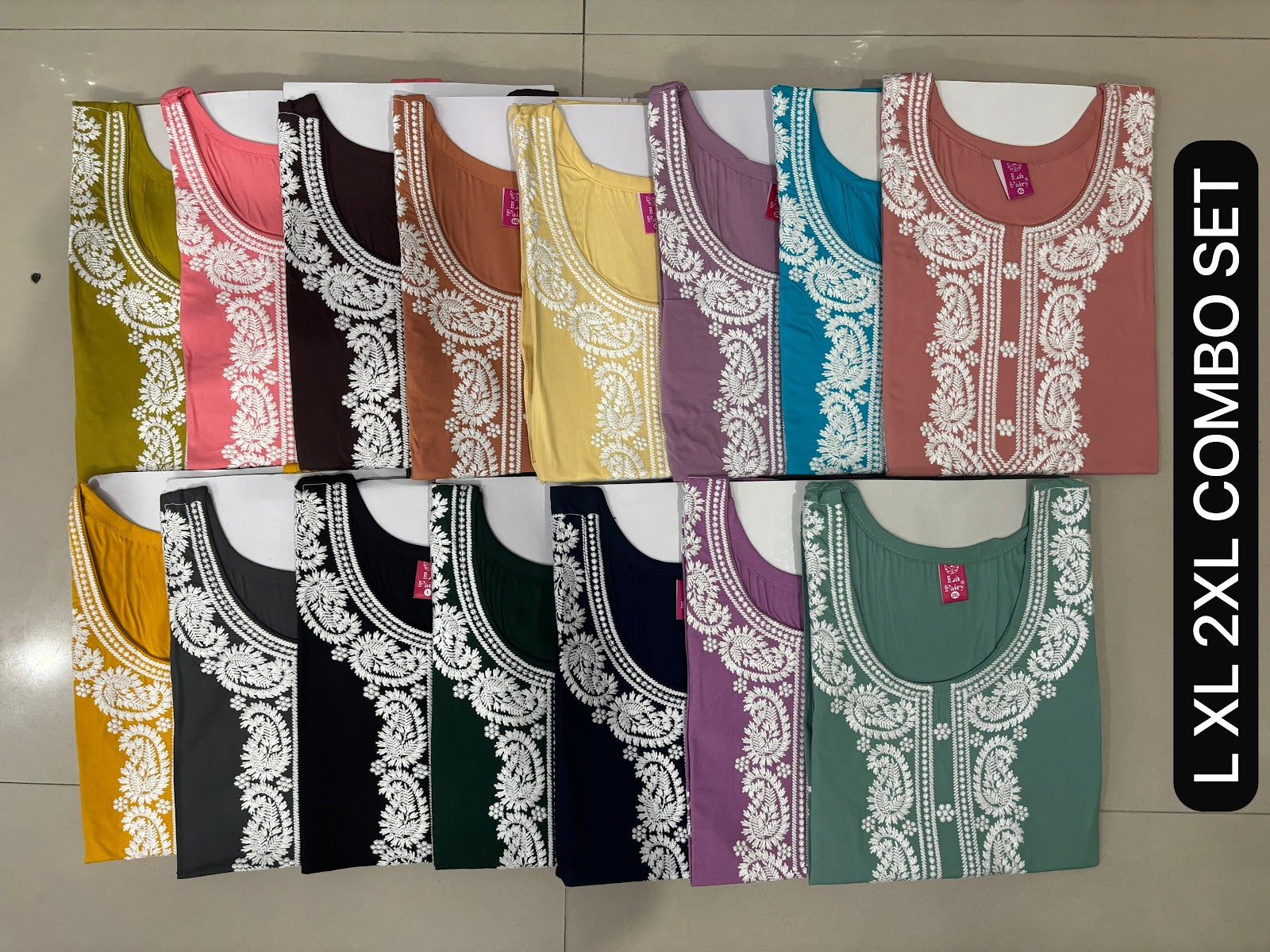 Lucknowi Work La Fairy Rayon 22Kg Short Kurtis Manufacturer Gujarat