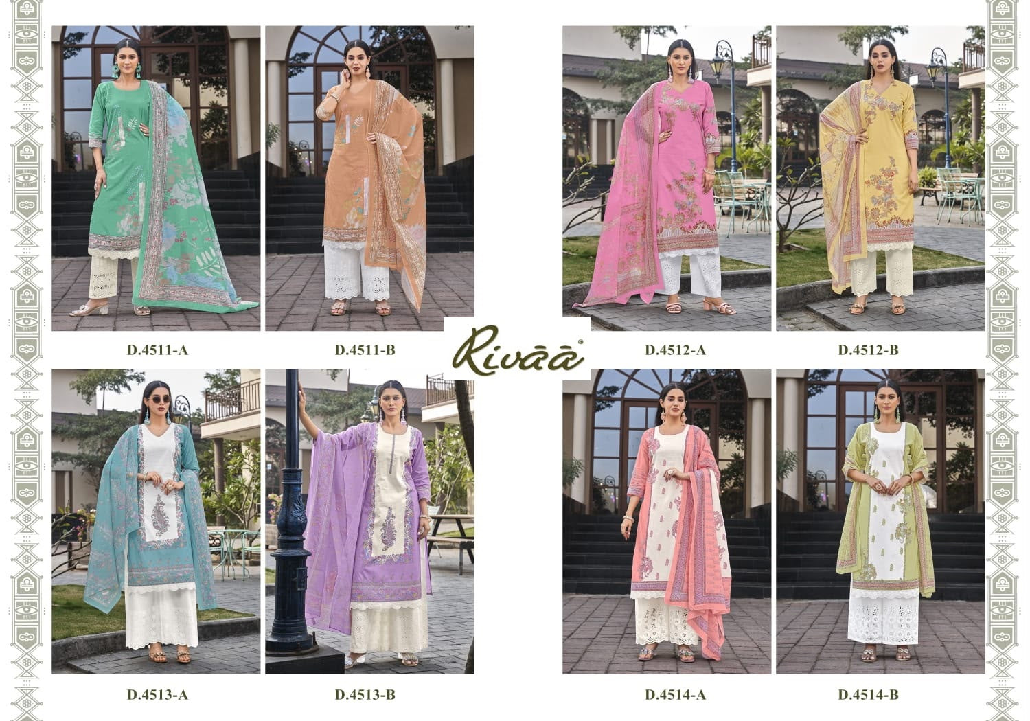 Lucy 2 Rivaa Lawn Pakistani Salwar Suits Supplier Ahmedabad