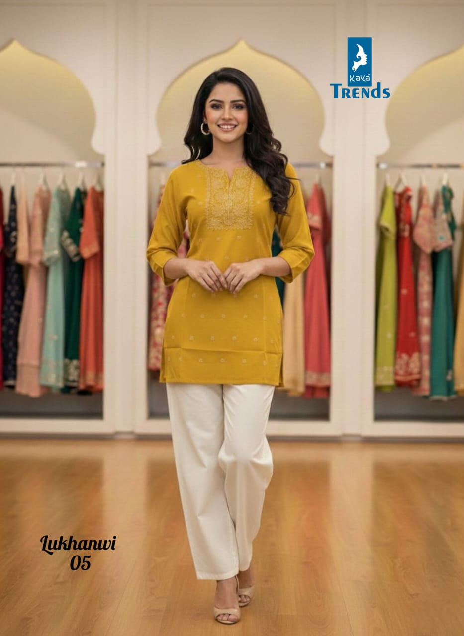 Lukhanwi Kaya Trends Heavy Rayon Short Kurtis Wholesaler Gujarat