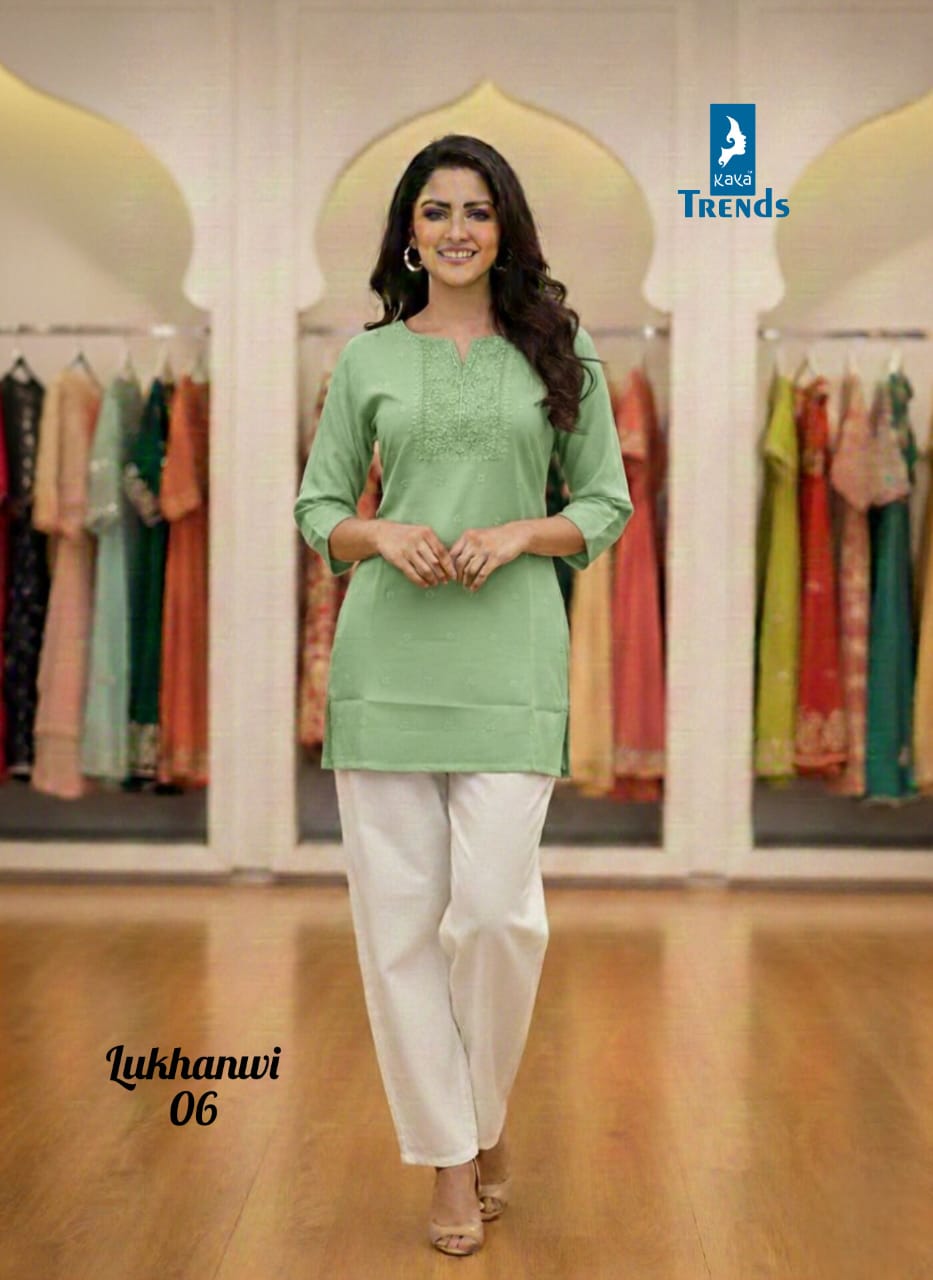Lukhanwi Kaya Trends Heavy Rayon Short Kurtis Wholesaler Gujarat