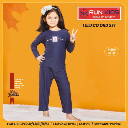 Lulu Run Kids Imported Girls Co Ord Set Manufacturer India