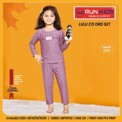 Lulu Run Kids Imported Girls Co Ord Set Manufacturer India