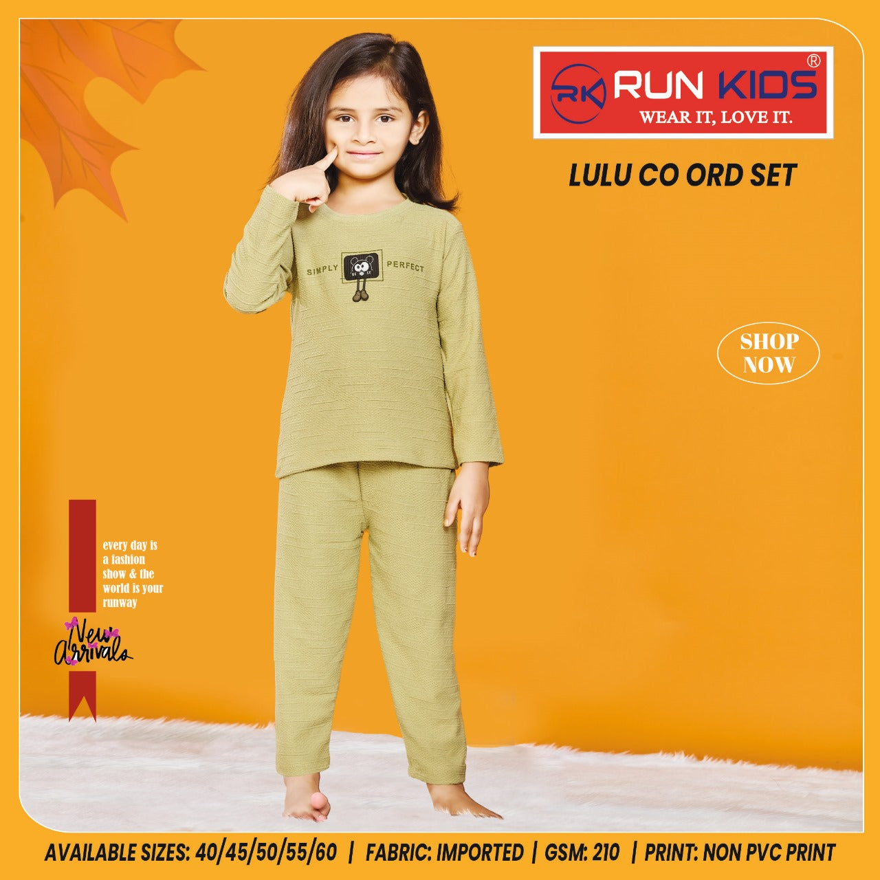 Lulu Run Kids Imported Girls Co Ord Set Manufacturer India