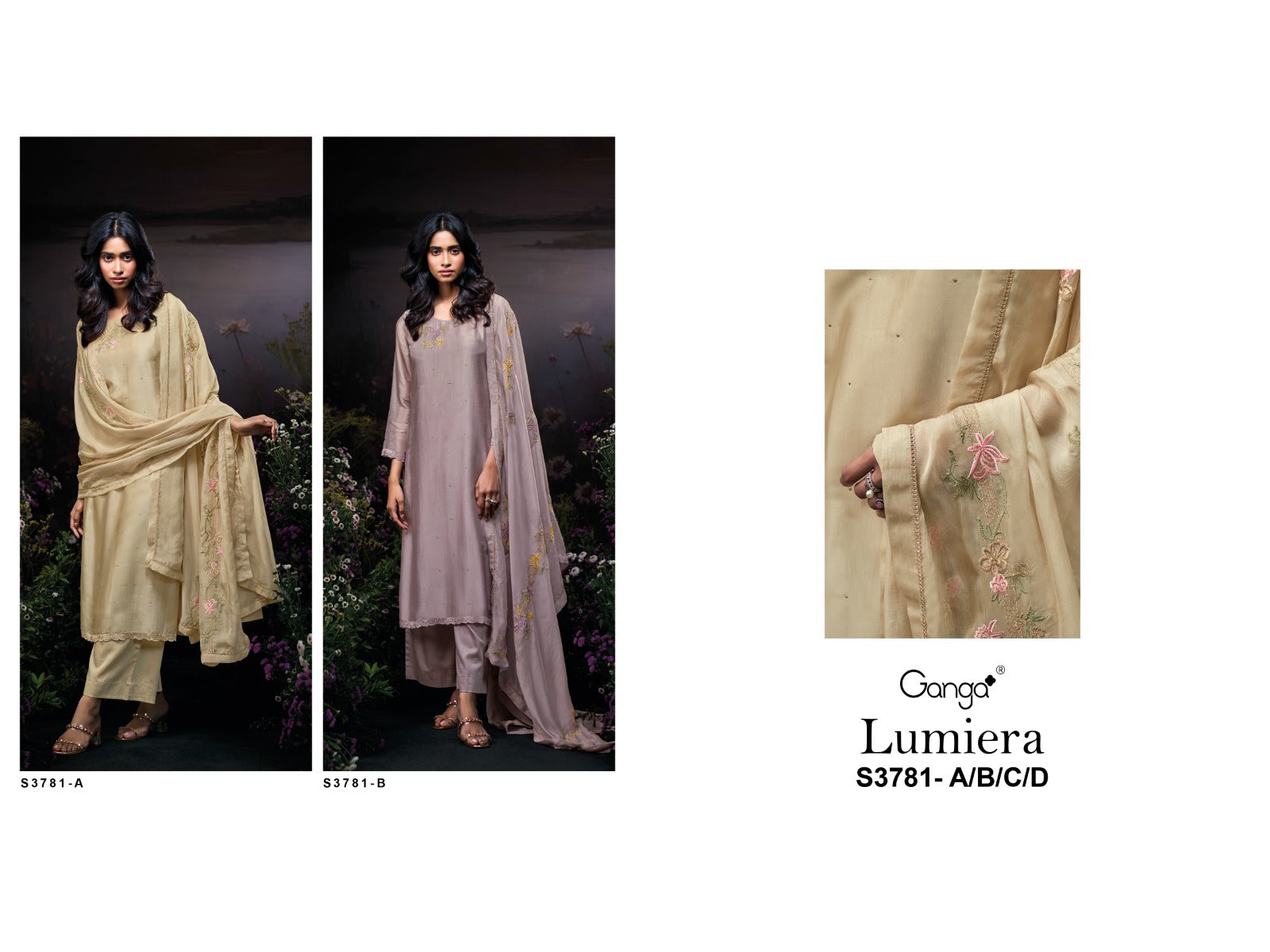 Lumiera 3781 Ganga Premium Bemberg Plazzo Style Suits Supplier Ahmedabad