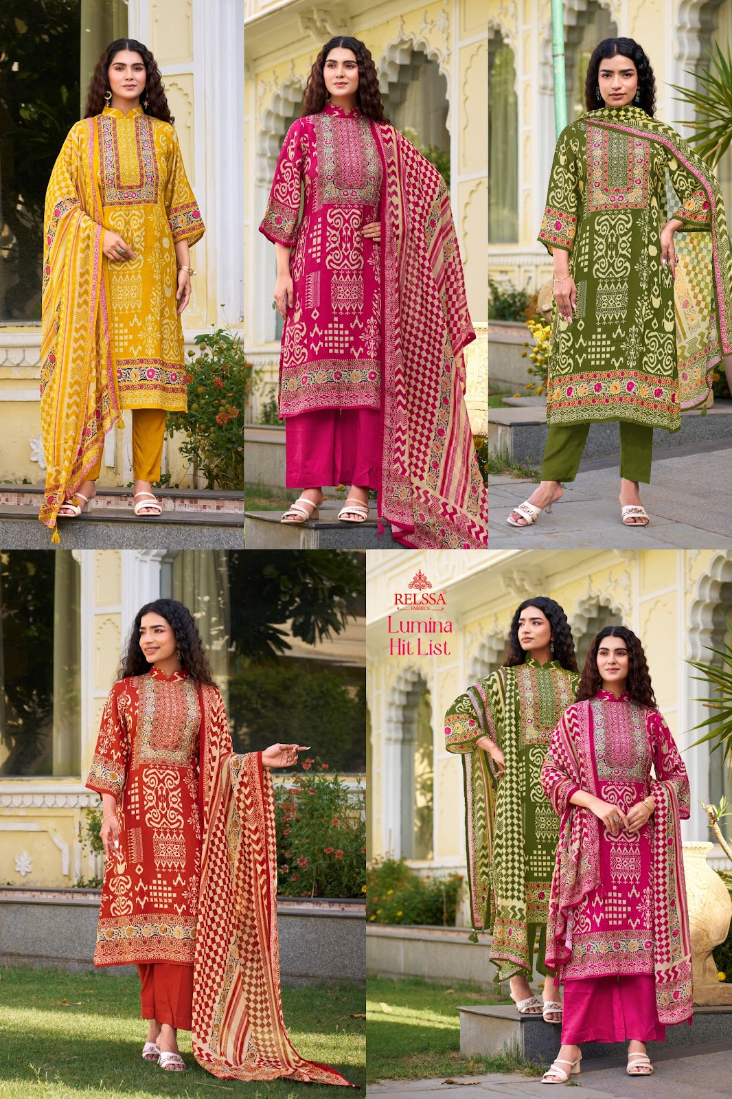 Lumina Hit List Relssa Fabrics Pure Maslin Pant Style Suits Wholesaler Gujarat