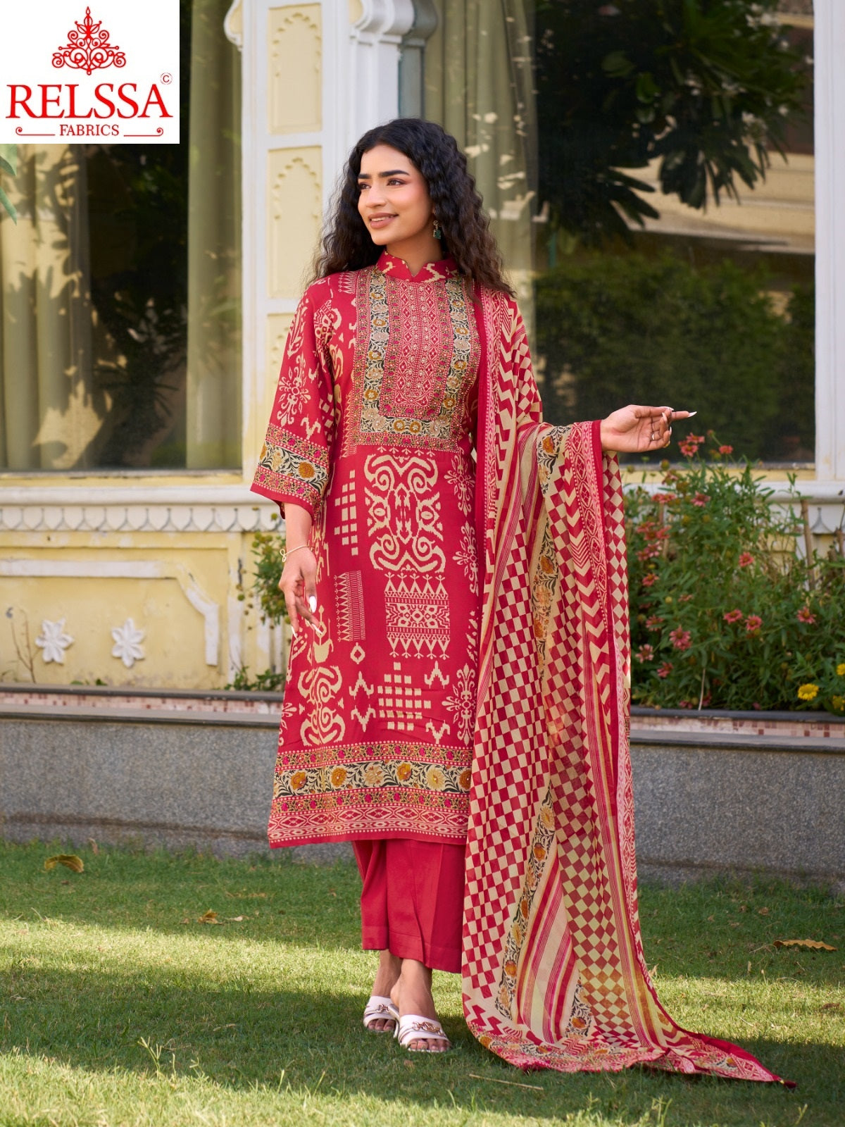 Lumina Relssa Fabrics Pure Maslin Pant Style Suits Wholesaler Ahmedabad