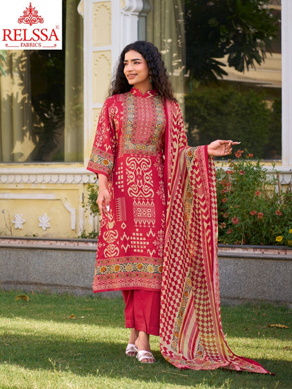 Lumina Relssa Fabrics Pure Maslin Pant Style Suits Wholesaler Ahmedabad