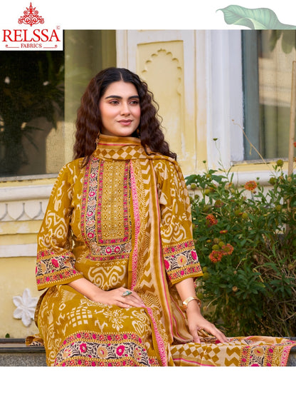 Lumina Relssa Fabrics Pure Maslin Pant Style Suits Wholesaler Ahmedabad