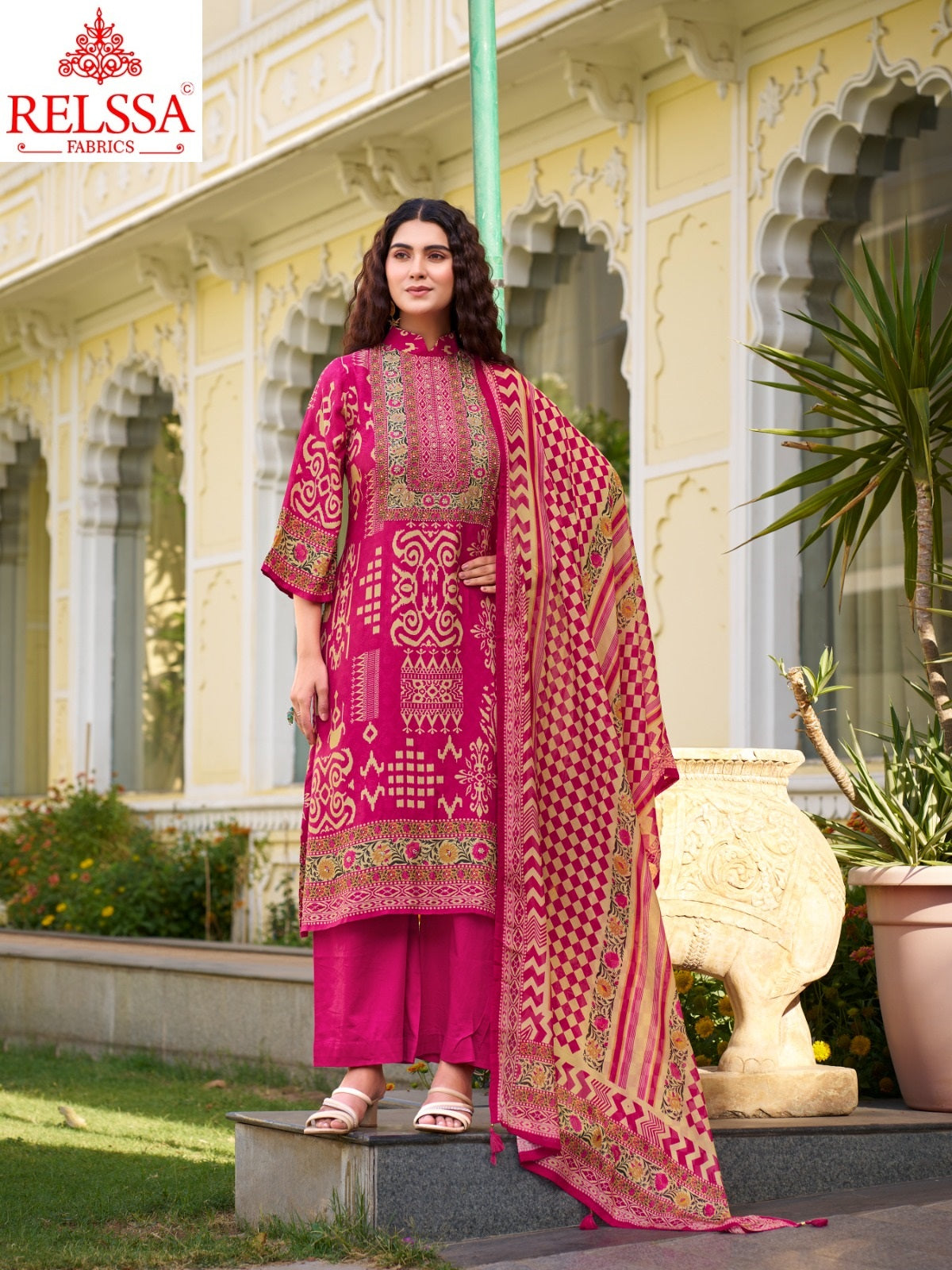Lumina Relssa Fabrics Pure Maslin Pant Style Suits Wholesaler Ahmedabad
