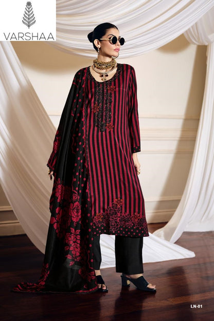 Lumina Varshaa Viscose Muslin Pant Style Suits Manufacturer Gujarat