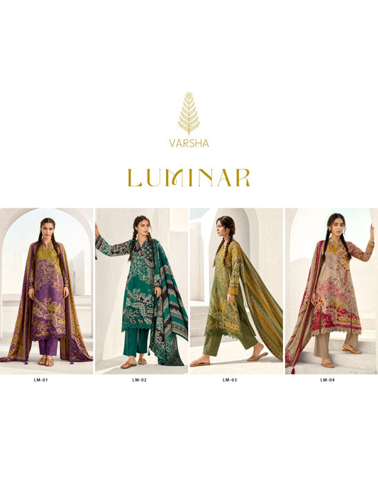 Luminar Varshaa Satin Silk Pant Style Suits Exporter