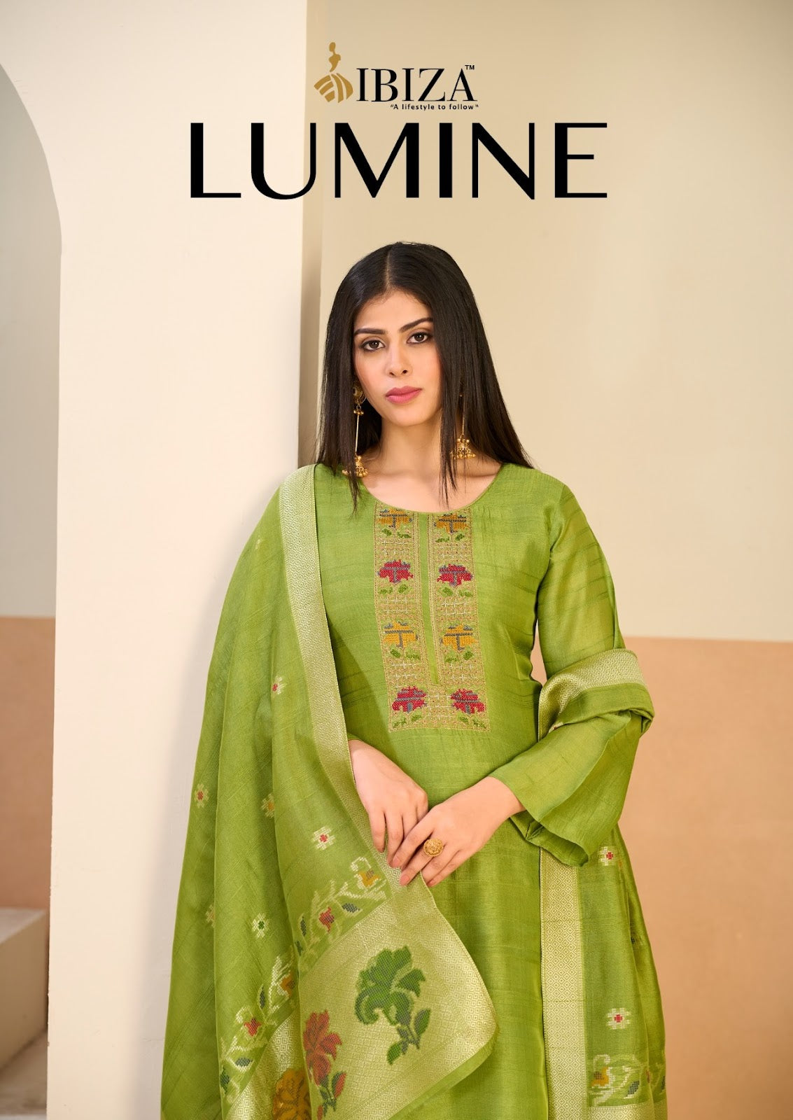 Lumine Ibiza Kosa Silk Pant Style Suits Wholesale Rate