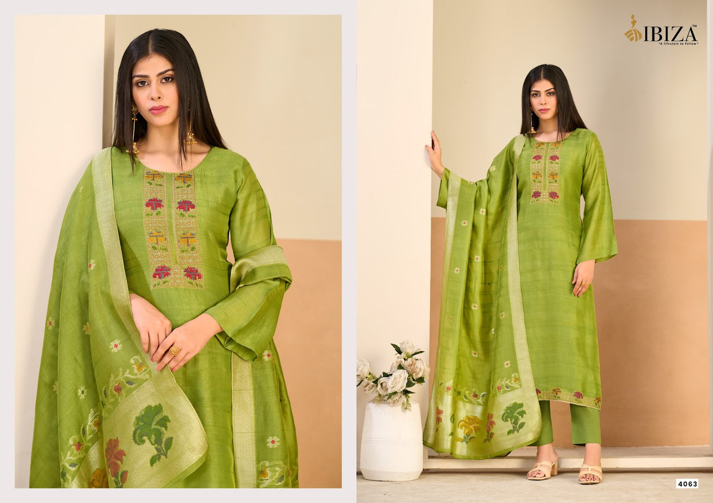 Lumine Ibiza Kosa Silk Pant Style Suits Wholesale Rate