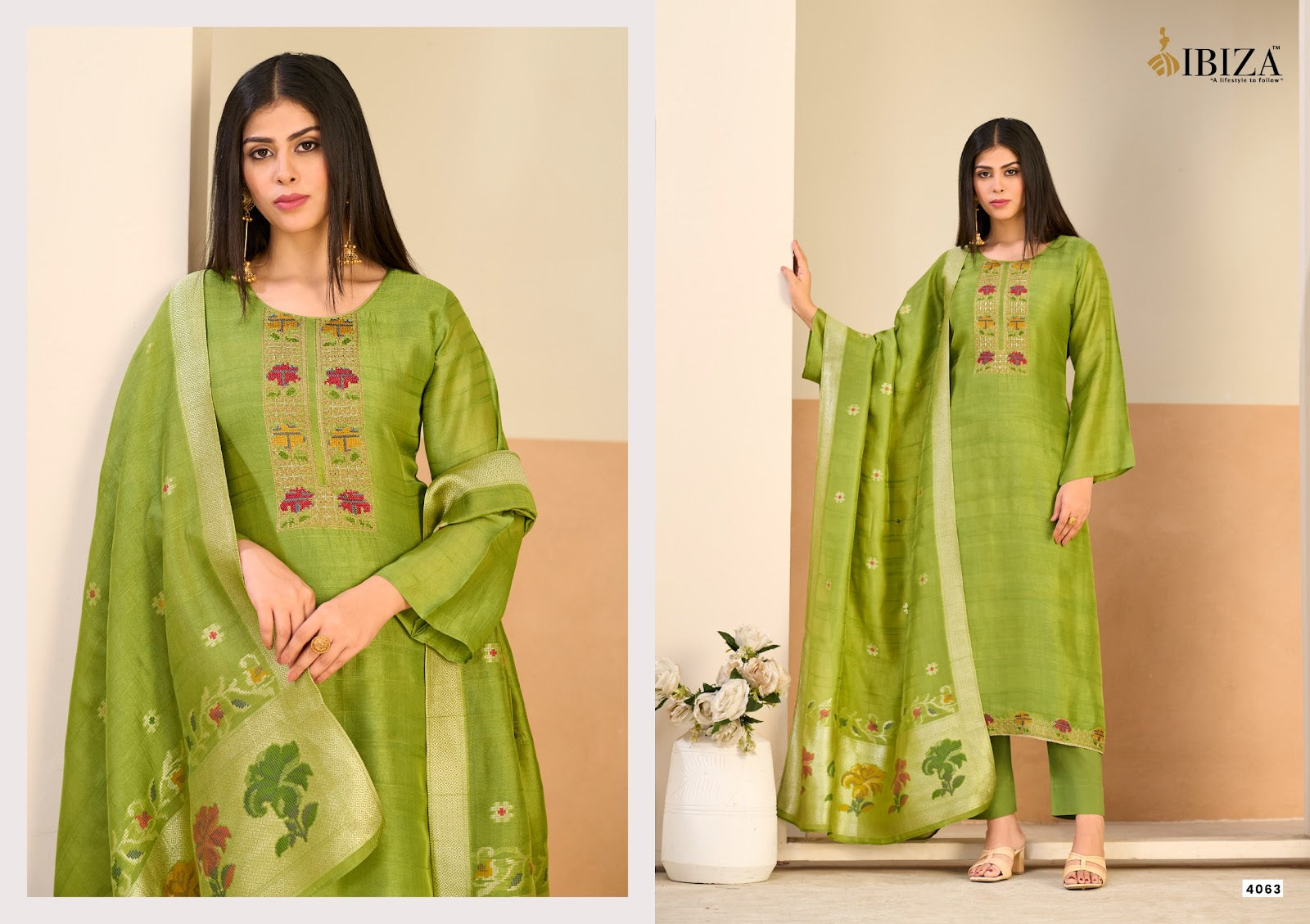 Lumine Ibiza Kosa Silk Pant Style Suits Wholesale Rate