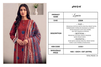 Lumora 3304 Jay Vijay Cotton Pant Style Suits Supplier