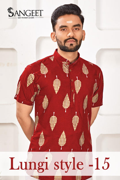 Lungi Style 15 Short Sangeet Rayon Mens Kurta Supplier Gujarat