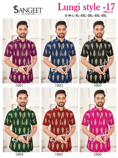 Lungi Style 17 Sangeet Heavy Rayon Mens Kurta Wholesaler