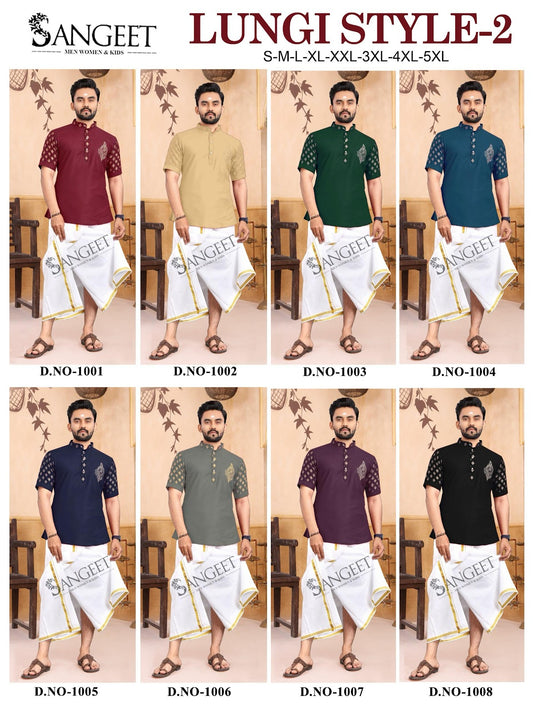 Lungi Style 2 Sangeet Slub Cotton Mens Shirts Exporter Ahmedabad