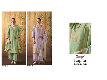 Lupita S4482 Ganga Bemberg Silk Plazzo Style Suits Manufacturer