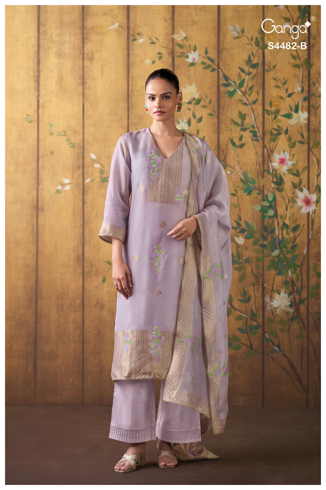Lupita S4482 Ganga Bemberg Silk Plazzo Style Suits Manufacturer