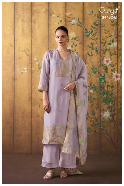 Lupita S4482 Ganga Bemberg Silk Plazzo Style Suits Manufacturer