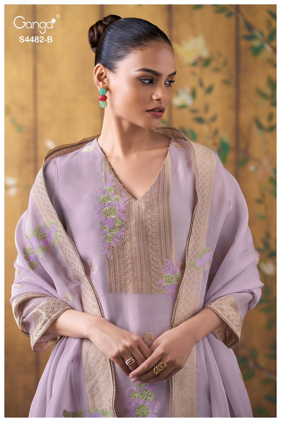 Lupita S4482 Ganga Bemberg Silk Plazzo Style Suits Manufacturer