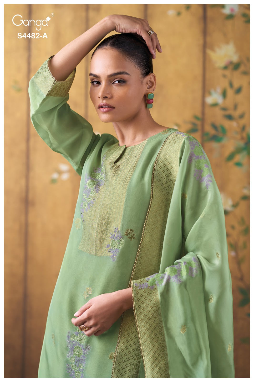 Lupita S4482 Ganga Bemberg Silk Plazzo Style Suits Manufacturer