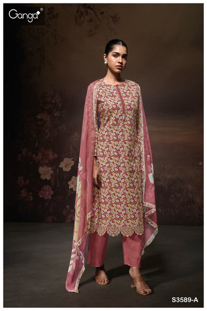 Luraa 3589 Ganga Premium Cotton Pant Style Suits Manufacturer