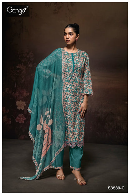 Luraa 3589 Ganga Premium Cotton Pant Style Suits Manufacturer