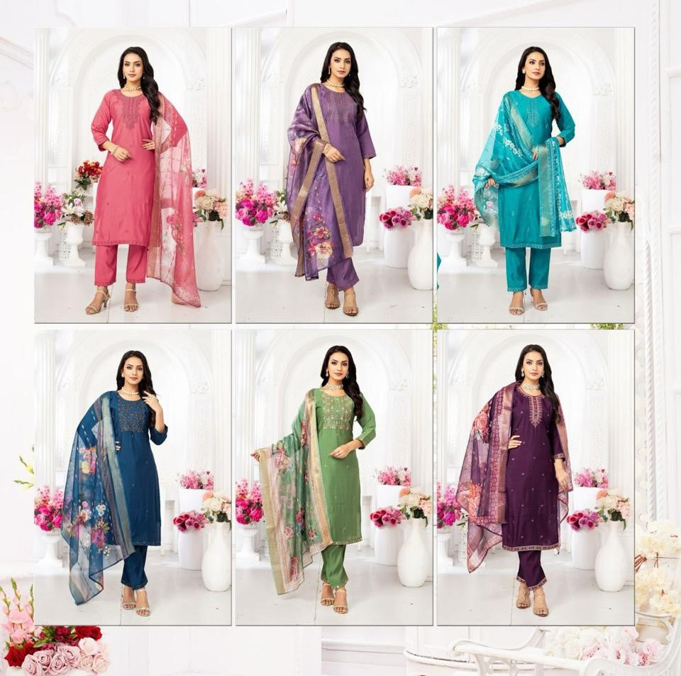 Luster Vol 1 Hadippa Roman Readymade Pant Style Suits Wholesaler India
