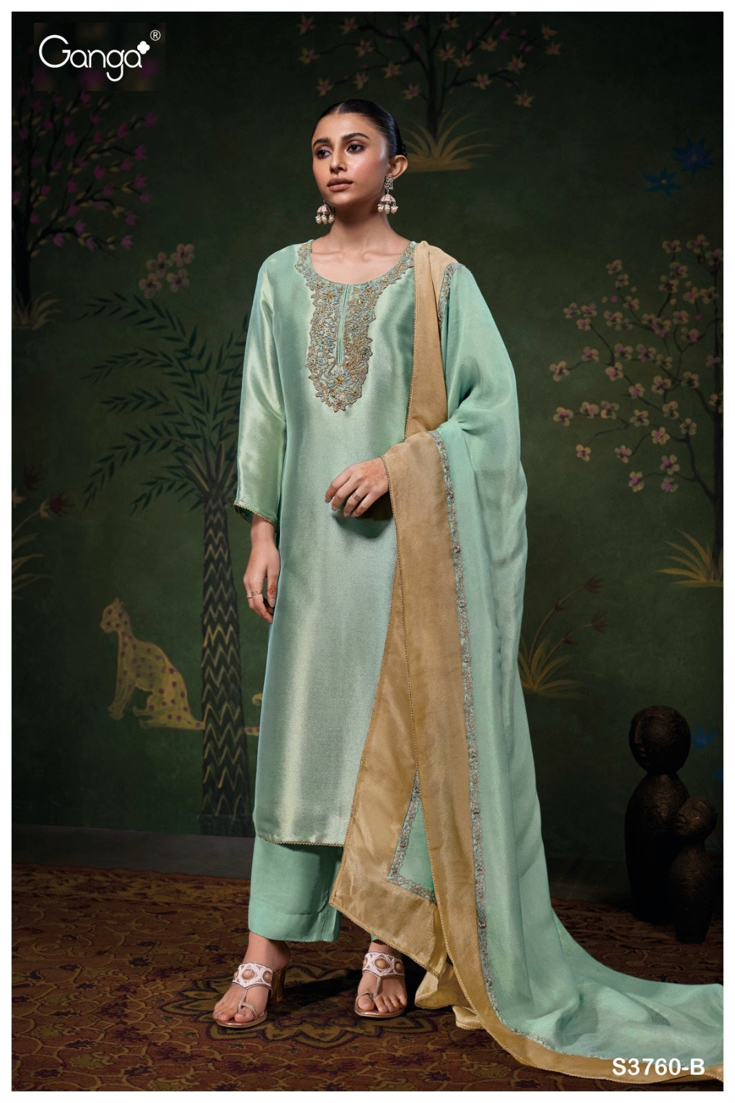 Luvisha 3760 Ganga Premium Bemberg Pant Style Suits Wholesaler Gujarat