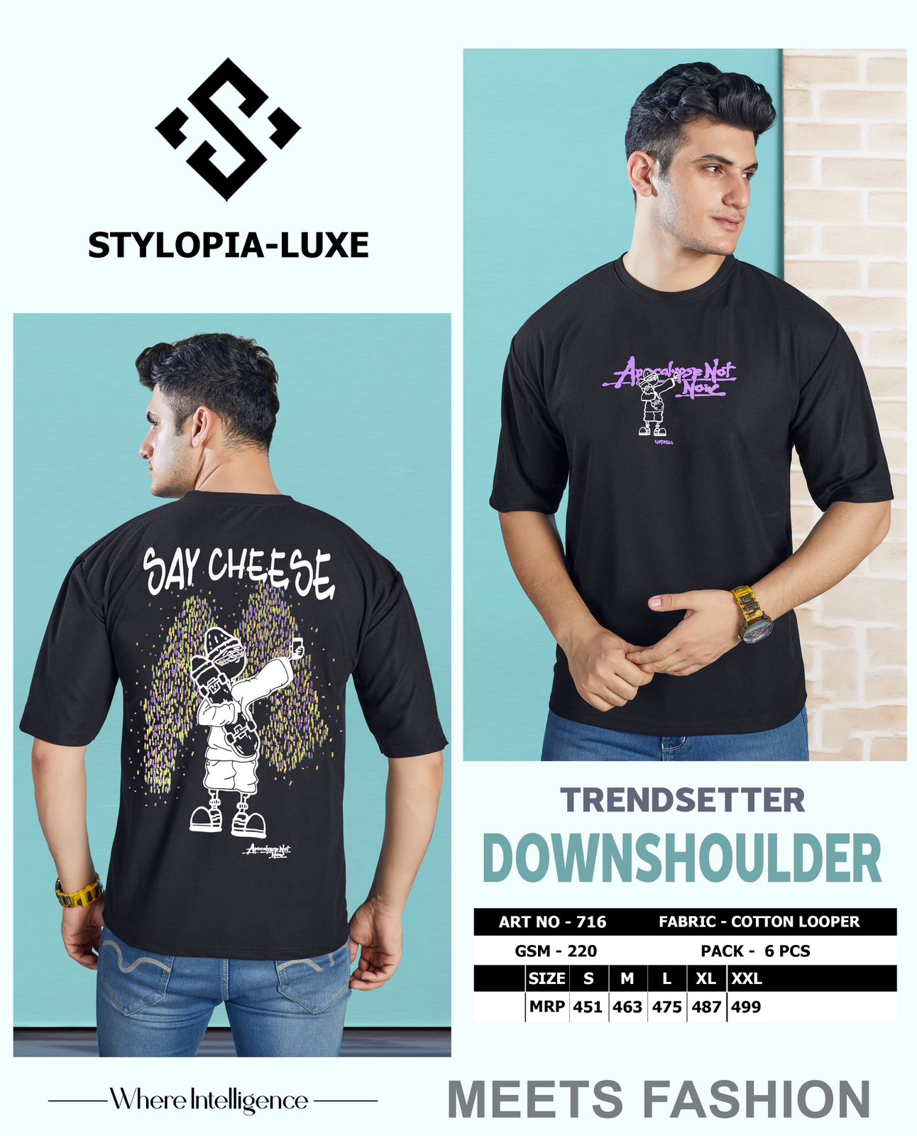 Luxe 716 Stylopia Cotton Looper Mens Tshirts Wholesaler Ahmedabad