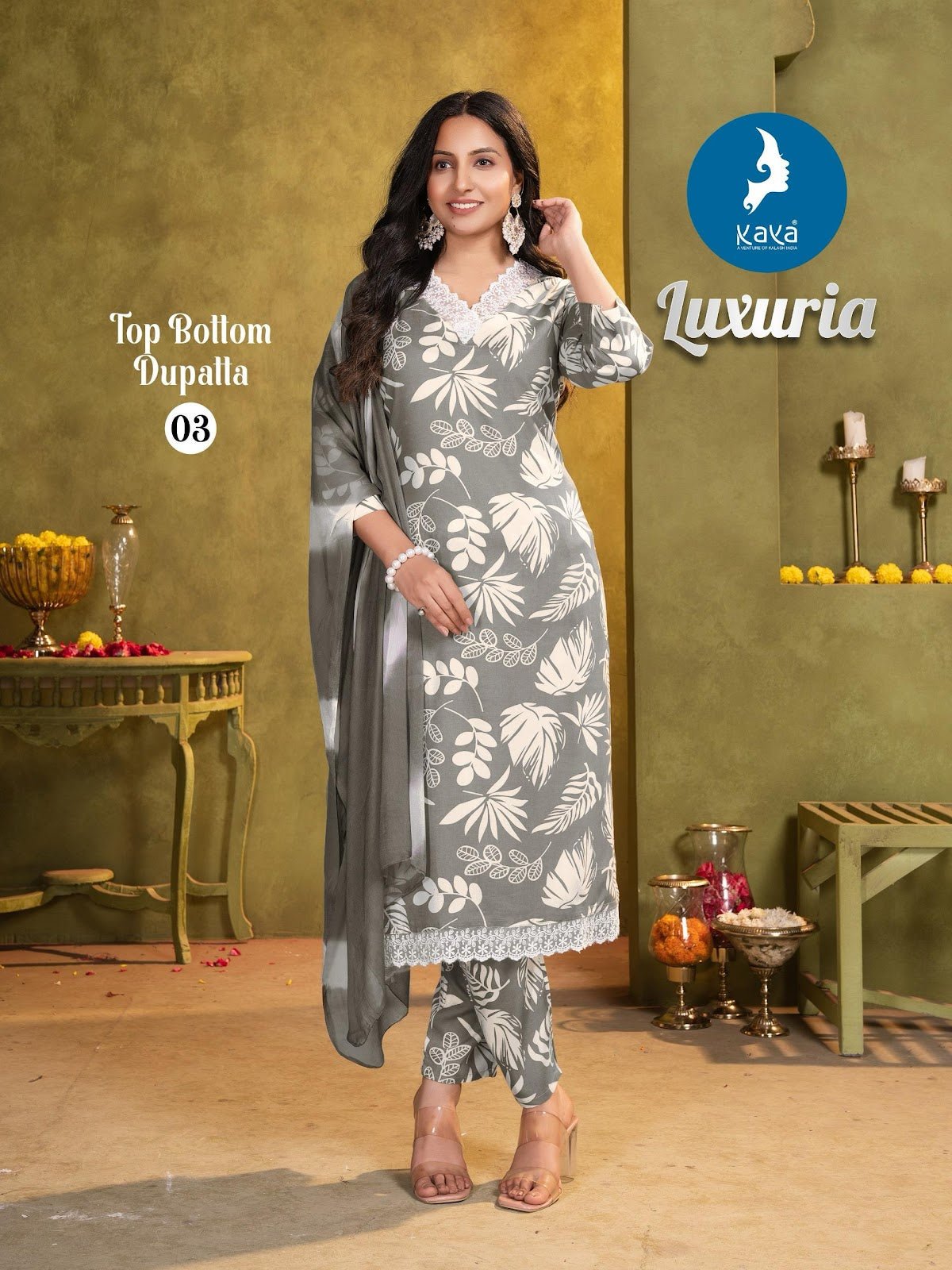 Luxuria Kaya Rayon Readymade Pant Style Suits Supplier