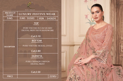 Luxury Festive Wear Rakhi Fashion Pure Viscose Plazzo Style Suits Supplier