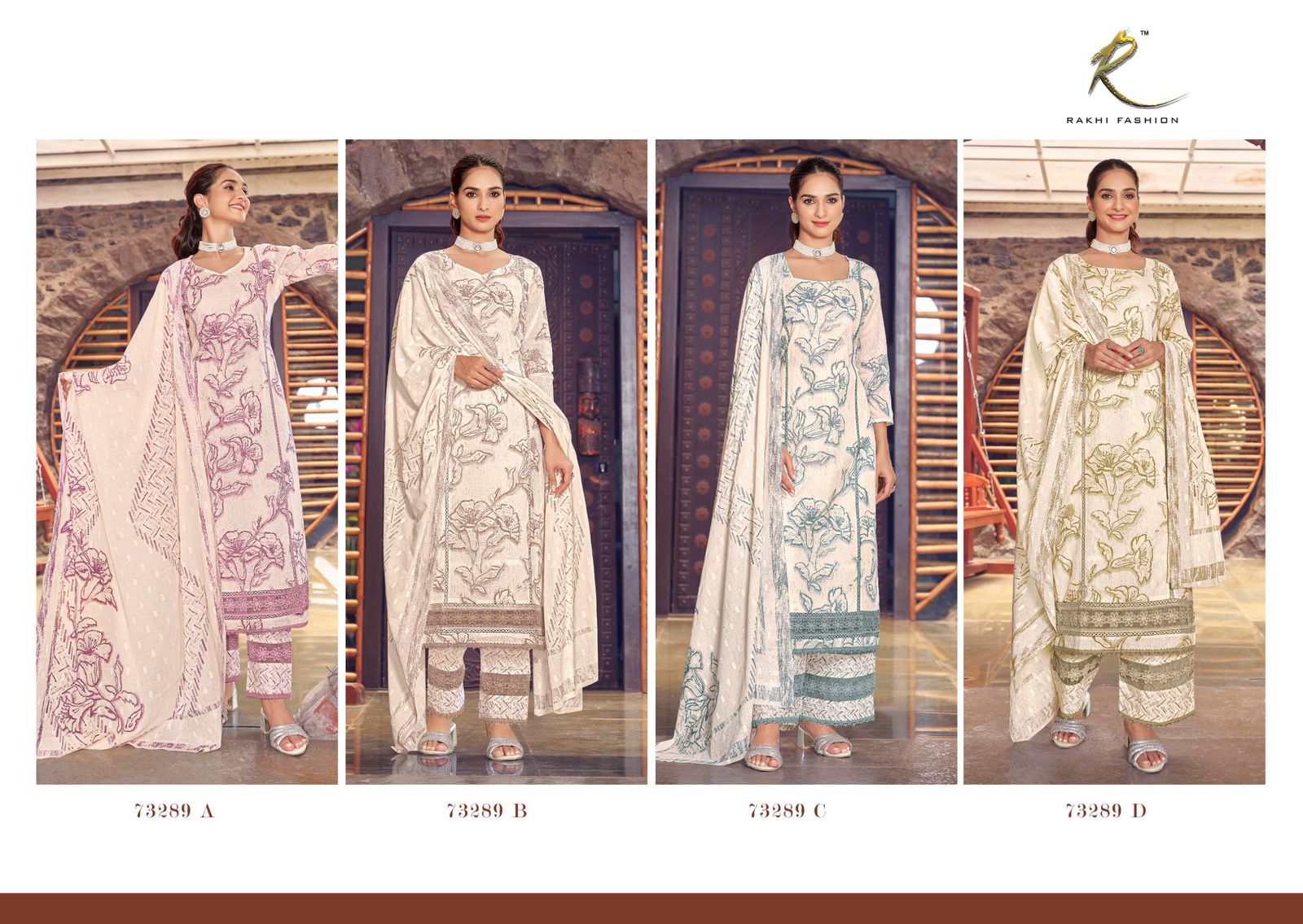 Luxury Lawn Rakhi Fashion Cotton Karachi Salwar Suits Wholesaler